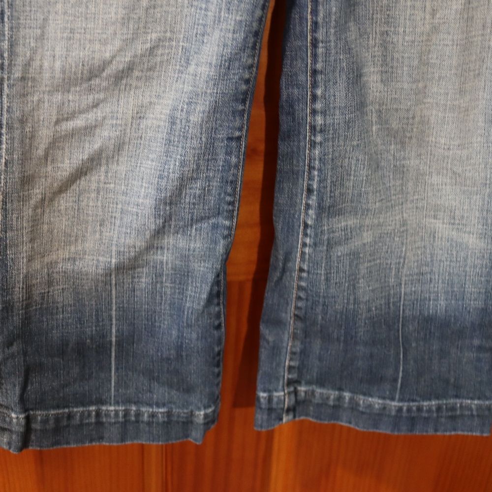 7 For All Mankind Blue Ankle Cropped Wide Leg Y2k Jeans 28 - Picture 9 of 13
